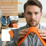 SEAMETAL Desktop Phone Stand Folding Silicone Body Ribbed Back Support Lip Cable Cutout Stationary Viewing Tablet Holder