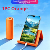 SEAMETAL Desktop Phone Stand Folding Silicone Body Ribbed Back Support Lip Cable Cutout Stationary Viewing Tablet Holder