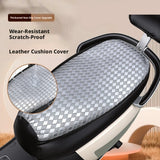 SEAMETAL Motorcycle Seat Cover Checkered Texture Sewn Edge Water Resistant Surface Saddle Protection Scooter Accessory