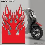 SEAMETAL Motorcycle Flame Decal Self Adhesive Graphic Flat Profile Helmet Panel Styling Decor Accent Scooter Stickers