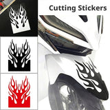 SEAMETAL Motorcycle Flame Decal Self Adhesive Graphic Flat Profile Helmet Panel Styling Decor Accent Scooter Stickers
