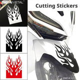SEAMETAL Motorcycle Flame Decal Self Adhesive Graphic Flat Profile Helmet Panel Styling Decor Accent Scooter Stickers