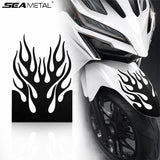 SEAMETAL Motorcycle Flame Decal Self Adhesive Graphic Flat Profile Helmet Panel Styling Decor Accent Scooter Stickers