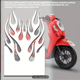 SEAMETAL Motorcycle Flame Decal Self Adhesive Graphic Flat Profile Helmet Panel Styling Decor Accent Scooter Stickers