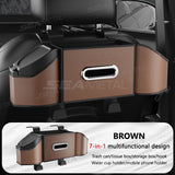 SEAMETAL Car Seat Back Organizer with Dual Cup Holders, Tissue Box, and Phone Storage