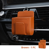 SEAMETAL Car Air Vent Pouch Leather Sunglass Case Multifunctional Storage Container For Smart Phone Pen Glasses Auto Accessories