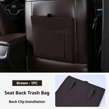 SEAMETAL Leather Car Trash Can Magnetic Seat Back Hanging Hidden Storage Bag Vehicle Interior Organizer Creative Car Accessories