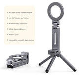 SEAMETAL Foldable Phone Holder Magnetic Stand 360 Dual-sided Rotating Phone Clip Portable ABS Tripod Mobile Holder For Car Navigation