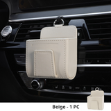 SEAMETAL Car Air Vent Pouch Leather Sunglass Case Multifunctional Storage Container For Smart Phone Pen Glasses Auto Accessories