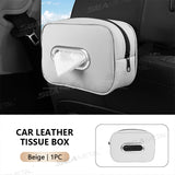 SEAMETAL Multi-Functional PU Leather Car Tissue Box Holder Storage Organizer