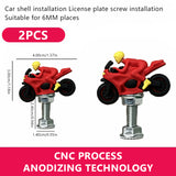 SEAMETAL Motorcycle License Plate Frame Bolt Screws Ball Decor Truck Fastener Cap Car License Plate Frame Bolts Screw For Any 6mm