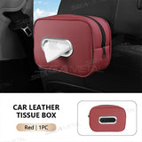 SEAMETAL Multi-Functional PU Leather Car Tissue Box Holder Storage Organizer