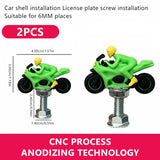 SEAMETAL Motorcycle License Plate Frame Bolt Screws Ball Decor Truck Fastener Cap Car License Plate Frame Bolts Screw For Any 6mm