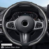 SEAMETAL Round Car Steering Wheel General Car Decoration Accessories Non-slip Gloss Gloss Carbon Fiber Texture Suitable For BMW Audi