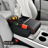 SEAMETAL Car Arm Rest Cushion Thicken High-Density Sponge Center Console Armrest Box Cover Wireless Charging