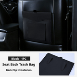 SEAMETAL Leather Car Trash Can Magnetic Seat Back Hanging Hidden Storage Bag Vehicle Interior Organizer Creative Car Accessories