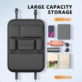 SEAMETAL PU Leather Car Seat Back Organizer With Pockets Kick Mats