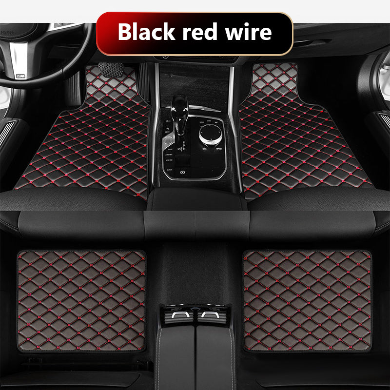 SEAMETAL Car Floor Mats PU Leather Car Carpet Foot Pads 4Pcs/Set