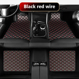 SEAMETAL Car Floor Mats PU Leather Car Carpet Foot Pads 4Pcs/Set