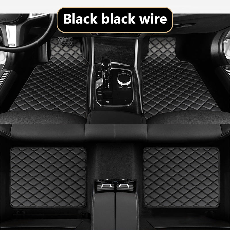 SEAMETAL Car Floor Mats PU Leather Car Carpet Foot Pads 4Pcs/Set