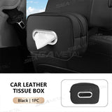 SEAMETAL Multi-Functional PU Leather Car Tissue Box Holder Storage Organizer
