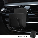 SEAMETAL Car Air Vent Pouch Leather Sunglass Case Multifunctional Storage Container For Smart Phone Pen Glasses Auto Accessories