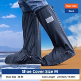 SEAMETAL Riding Rain Boots Cover Waterproof Shoes Men Women Non-slip Reflective Shoes Cover For Motorcycle Boots Rain Cover