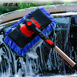 SEAMETAL Car Wash Brush Mop Kit Car Telescoping Long Handle Chenille Mop Broom Wash Towel Set
