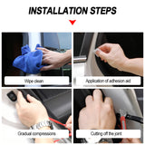 25m Car Door Rubber Seal Strip Upgrade Double Layer Car Sealing Protector Soundproof Weather Strips