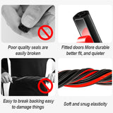 25m Car Door Rubber Seal Strip Upgrade Double Layer Car Sealing Protector Soundproof Weather Strips