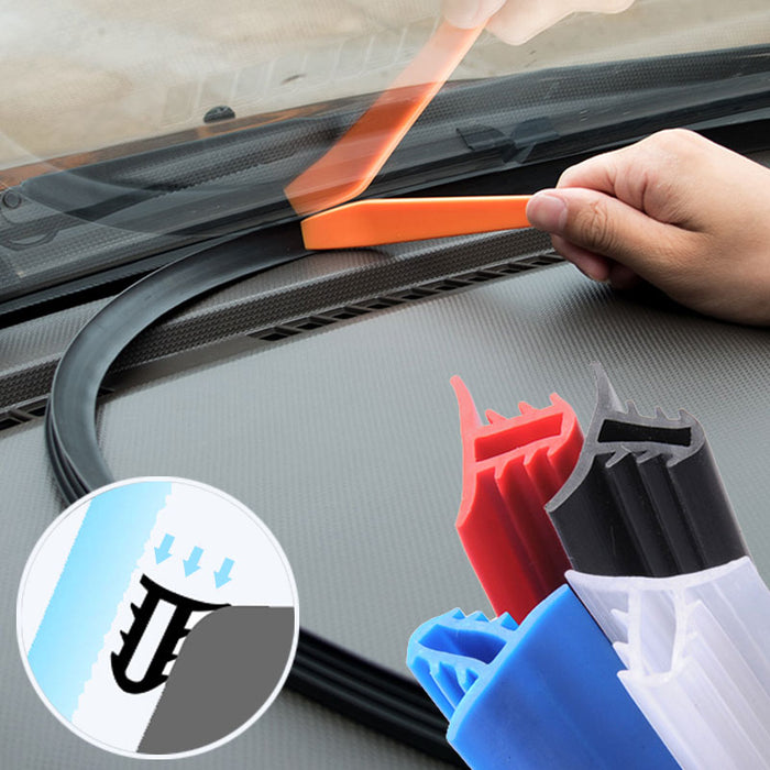 Car Dashboard Windshield Gap Seal Strip 1.6M Anti-Rattle Rubber Weatherstrip with Install Tool