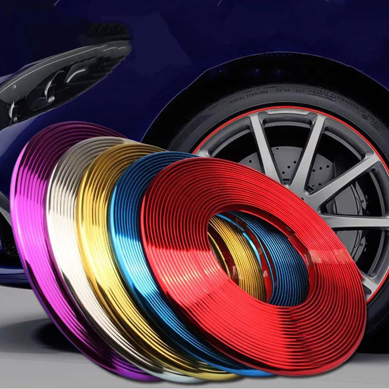 True Line Automotive Rim Protector for Car Wheels (Chrome) - L Shape Wheel  Protector Car Rim - Ultra-Durable Rim Guards for Car Rims with 3M Adhesive