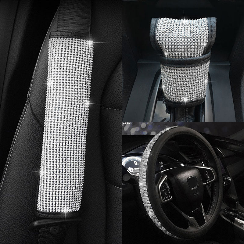 Bling Car Accessories (Steering Wheel, Gear Shift, Seat Belt Cover)