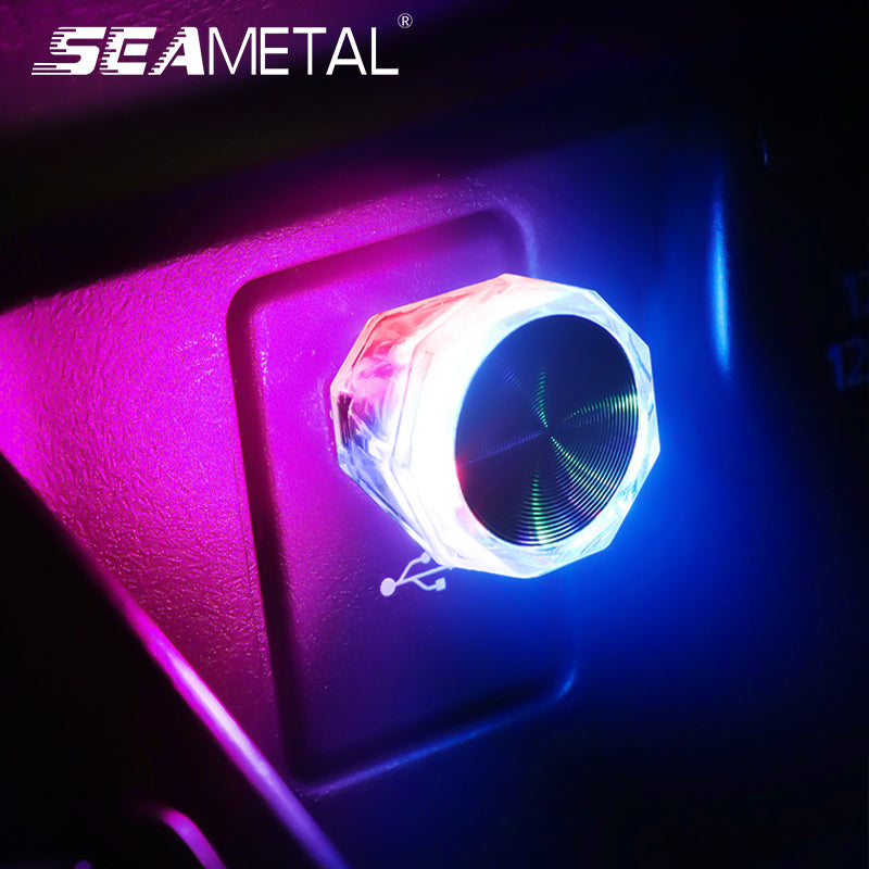 7 Colors USB Ambient Light Car LED Atmosphere Lamp PC Portable Plug Decorative Lights