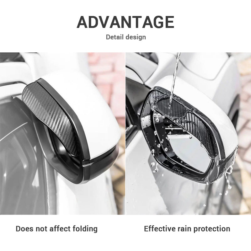 Carbon Fiber Car Black Rear View Side Mirror Rain Plate Eyebrow Sun Visor Accessories