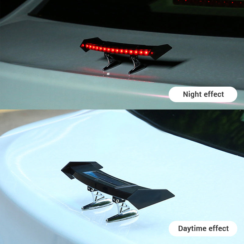 Mini Solar Car Rear Spoiler Light 12V Flashing Warning Light 5