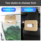 SEAMETAL Artifical Leather Car Tissue Bag Sun Visor Storage Box Universal Seat Back Paper Towel Organizer