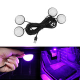 4Pcs LED Car Foot Lights Ambient Lamp 12V Auto Interior Decorative Atmosphere Light