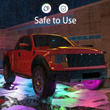 Car Underglow LED Lights Kits Atmosphere Lamp RGB APP Remote Control Underbody System Neon Light