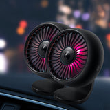 Air Vent Mounted USB Fan Mini Car Fan Low Noise 3-speed Ambient Light