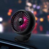 Air Vent Mounted USB Fan Mini Car Fan Low Noise 3-speed Ambient Light