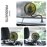 5 Blades Car Headrest Fan Adjustable Blowing Cool Flexible Hose Fan