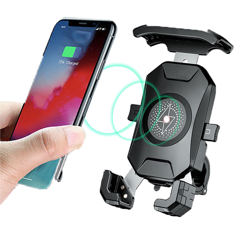 Motorcycle Mobile Phone Holder Stand Mount Wireless Chargers Cellphone Bracket