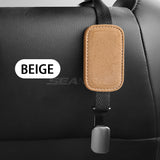 SEAMETAL Luxury Car Storage Hooks Headrest Hooks Pu Leather Car Seat Back Hanger Organizer