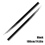 SEAMETAL Racing Style Car Decoration Sticker Car Side Skirt Door DIY Decal Strip