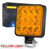 SEAMETAL Car 12V 16LED Square Work Light Spotlight 4colors Off Road Working Light Universal For ATV Boat Truck SUV Fog Lamp