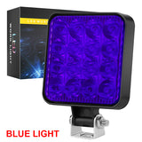 SEAMETAL Car 12V 16LED Square Work Light Spotlight 4colors Off Road Working Light Universal For ATV Boat Truck SUV Fog Lamp