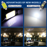 2Pcs Double Tip Car Reading Festoon Bulb LED Interior Dome Light Bright License Lamp
