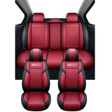 Luxury Leather Car Seat Covers Full Set Universal Auto Seats Cushions