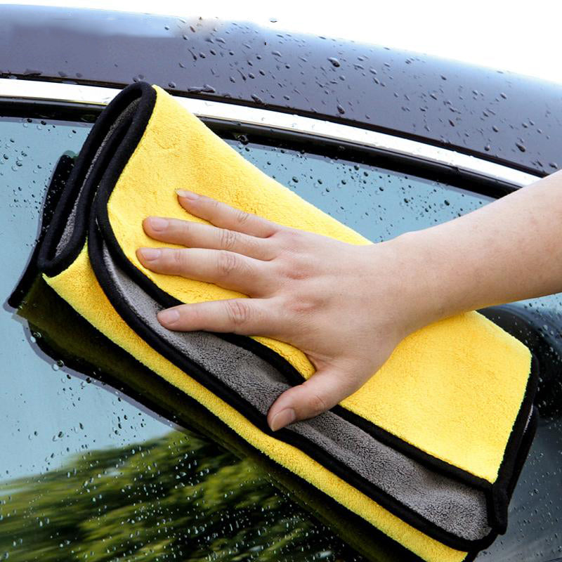 Double Color Microfiber Car Wash Towel Cleaning Drying Care Cloth Hemming  Strong Absorbent